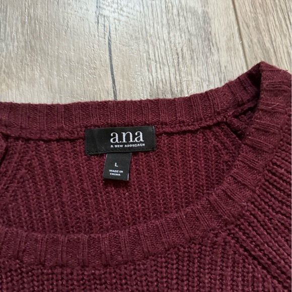 Burgundy Sweater with Lace Up at Bottom - Picture 2 of 2